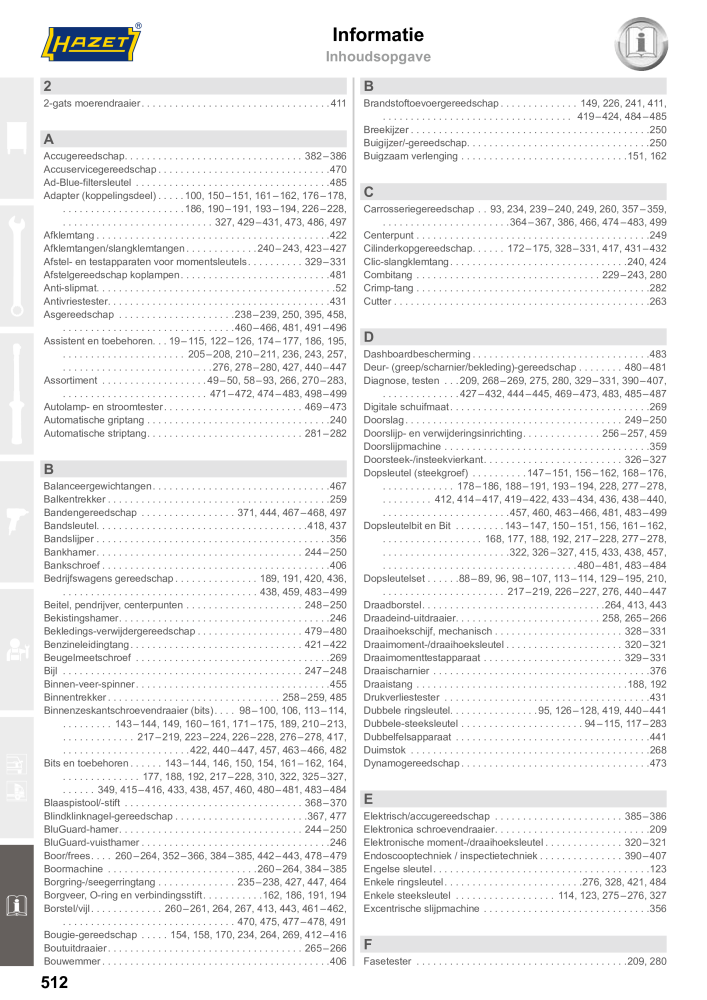 HAZET Hoofdcatalogus Č. 2409 - Strana 512