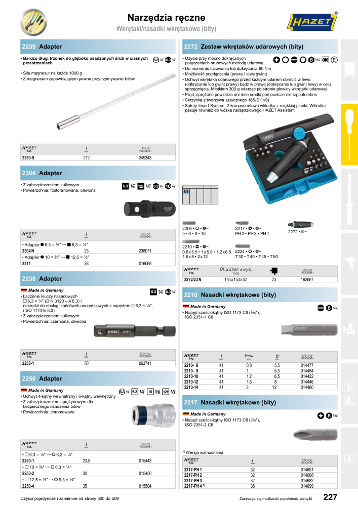HAZET Katalog główny Nº: 2413 - Página 229