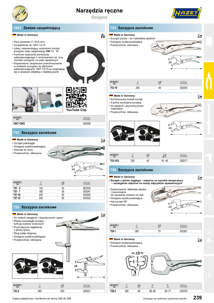 HAZET Katalog główny Nº: 2413 - Página 241