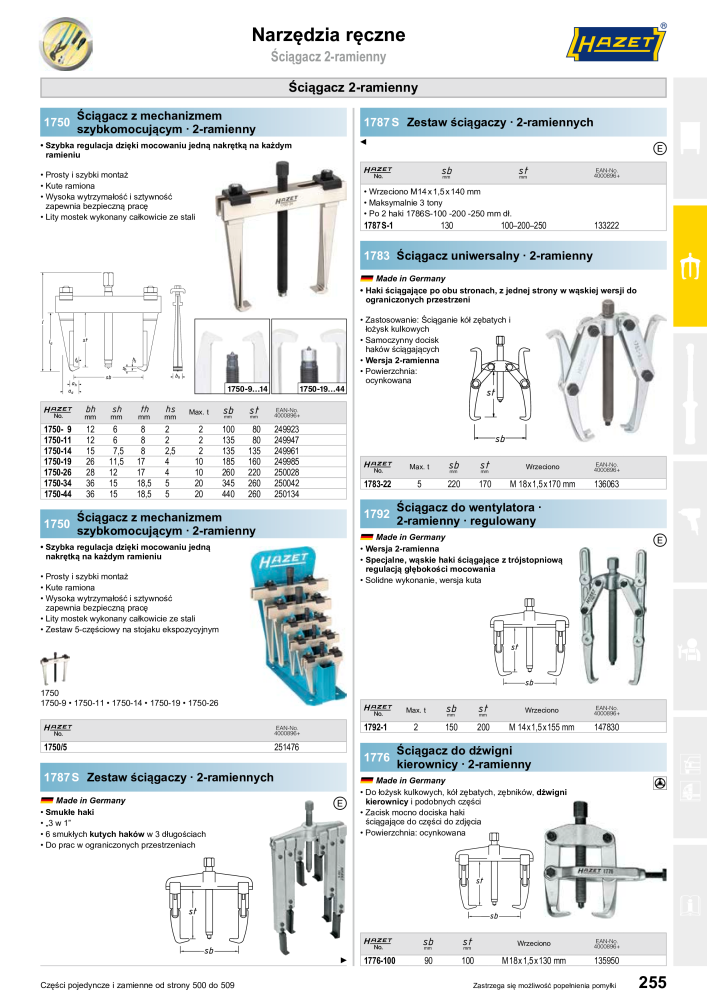 HAZET Katalog główny Nº: 2413 - Página 257