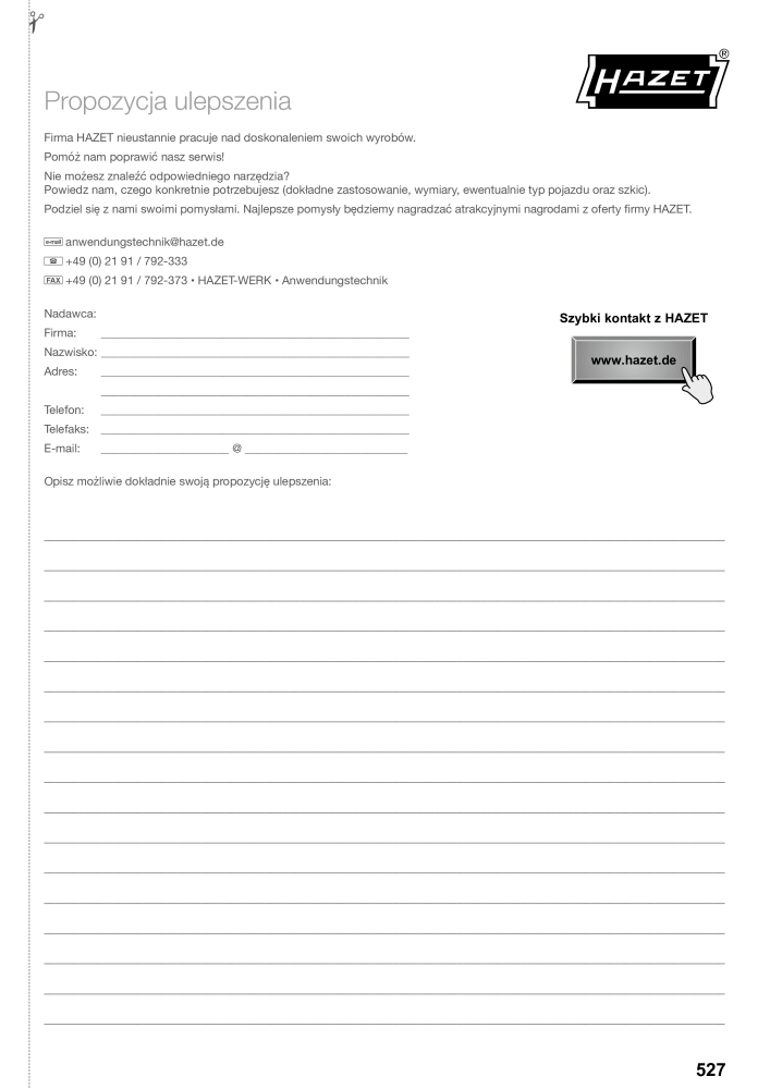 HAZET Katalog główny Nº: 2413 - Página 527