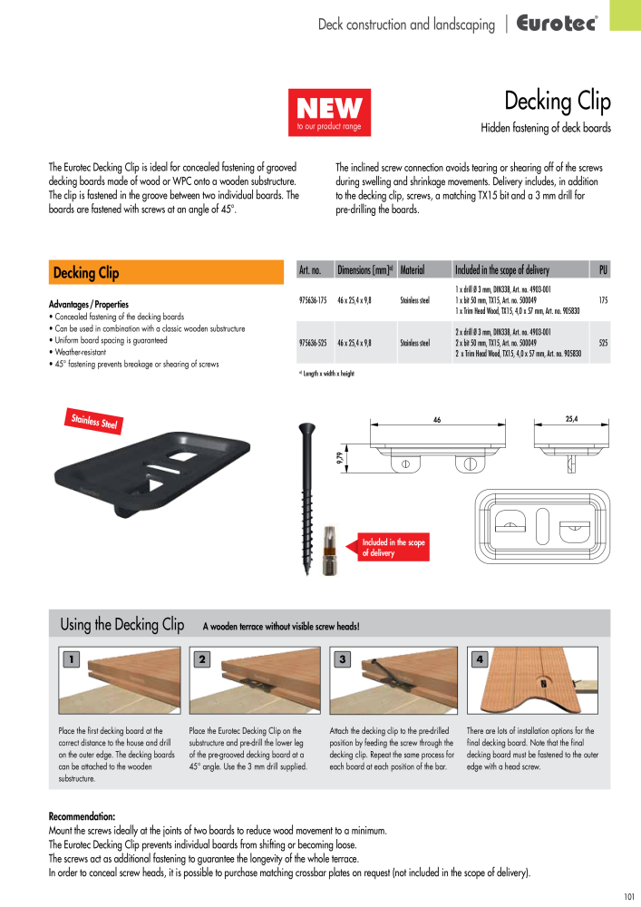 Eurotec catalogue fastening technology NR.: 2439 - Strona 101