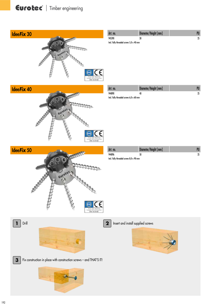 Eurotec catalogue fastening technology Nb. : 2439 - Page 192