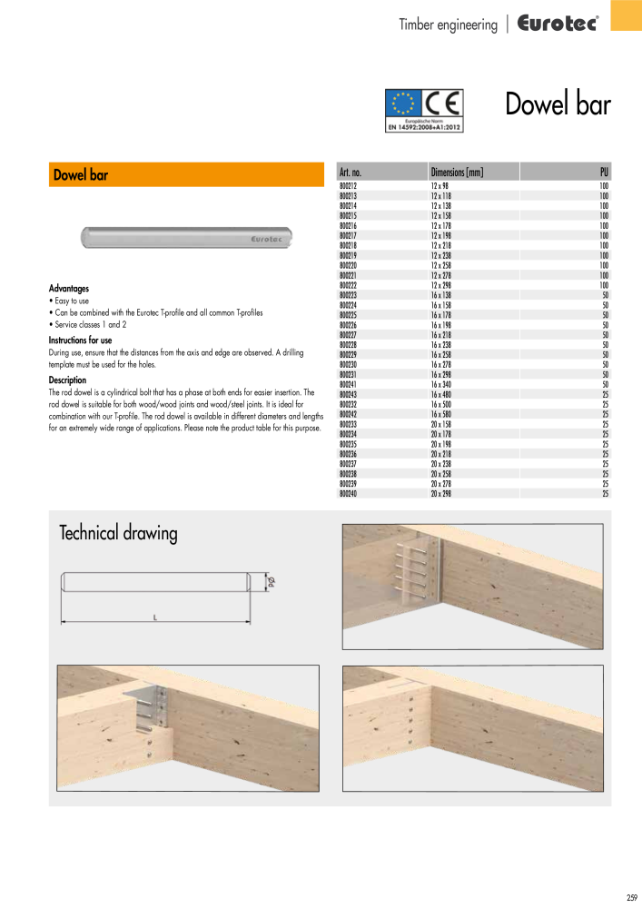 Eurotec catalogue fastening technology Nb. : 2439 - Page 259