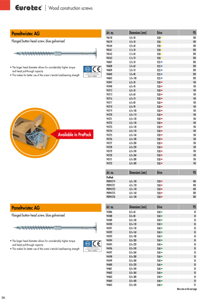 Eurotec catalogue fastening technology NR.: 2439 - Side 286