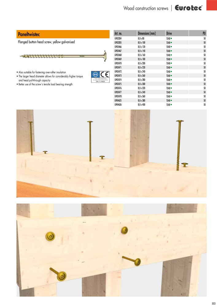 Eurotec catalogue fastening technology Nb. : 2439 - Page 303