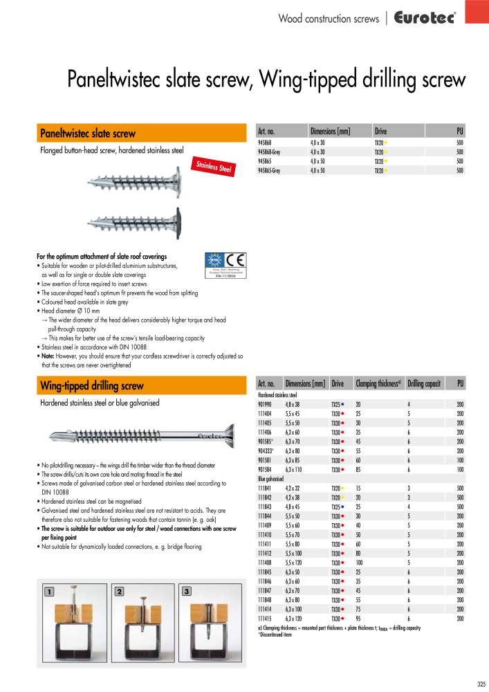 Eurotec catalogue fastening technology NEJ.: 2439 - Sida 325