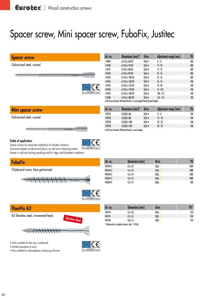 Eurotec catalogue fastening technology NO.: 2439 - Page 326