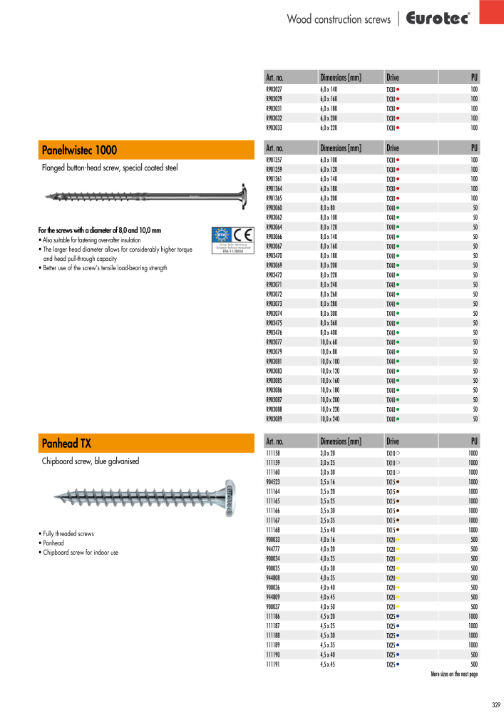 Eurotec catalogue fastening technology NR.: 2439 - Side 329