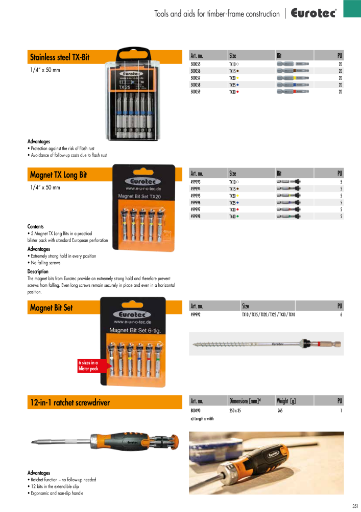 Eurotec catalogue fastening technology NR.: 2439 - Strona 351