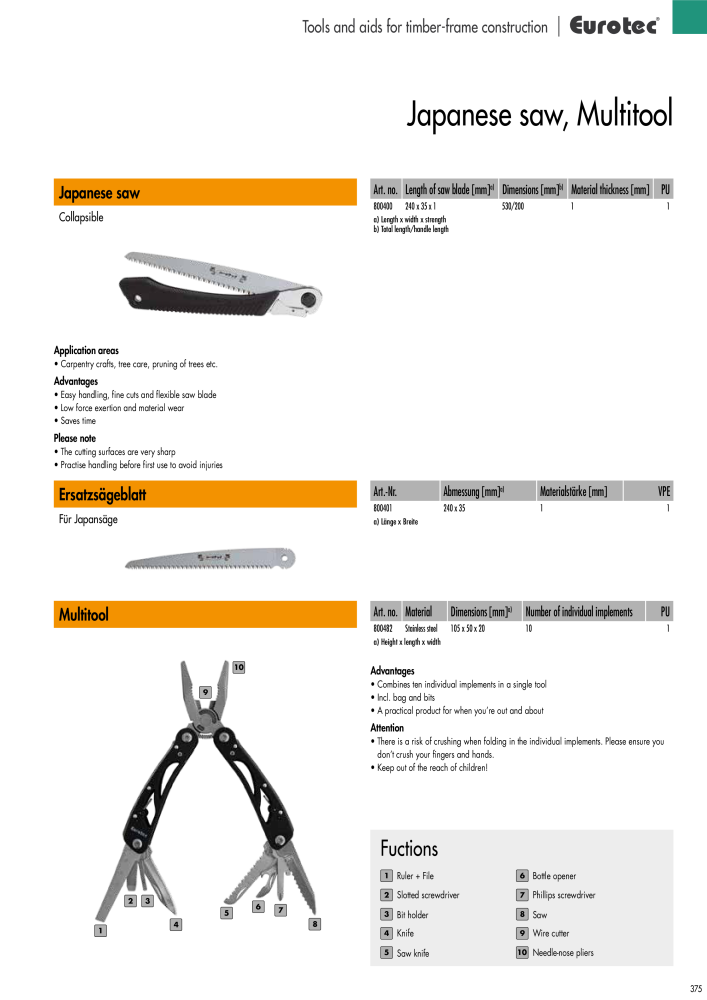 Eurotec catalogue fastening technology Nb. : 2439 - Page 375