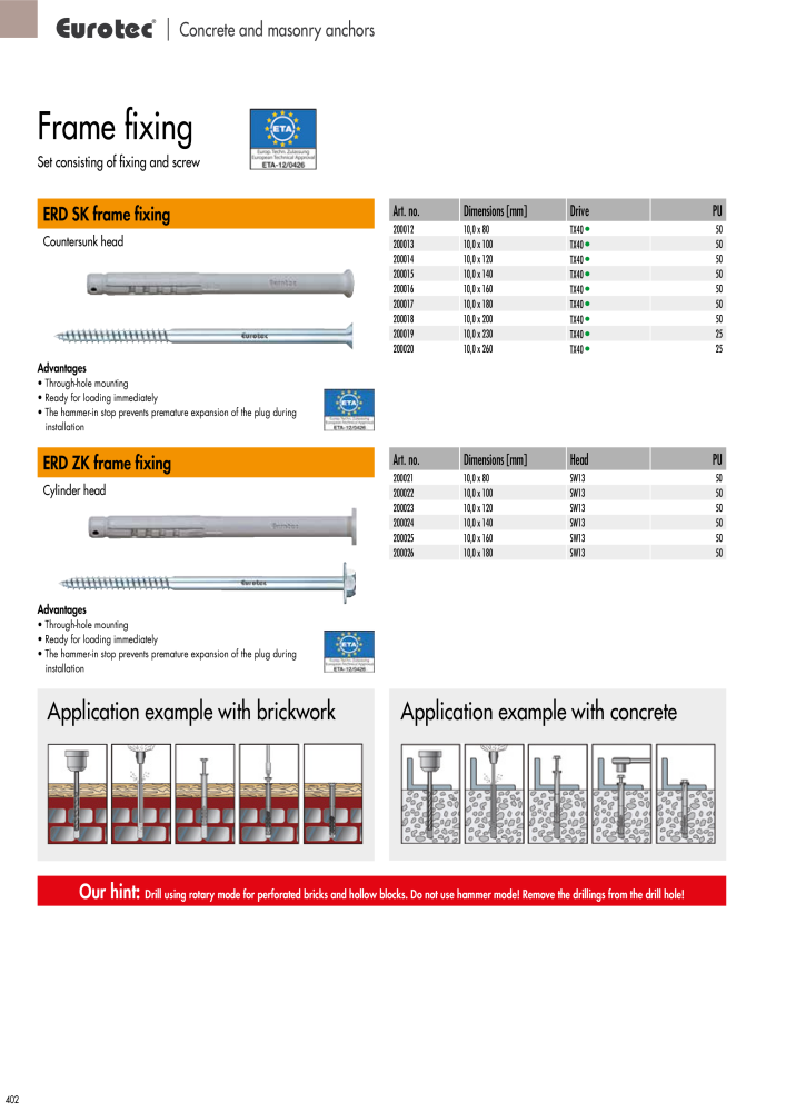 Eurotec catalogue fastening technology NEJ.: 2439 - Sida 402