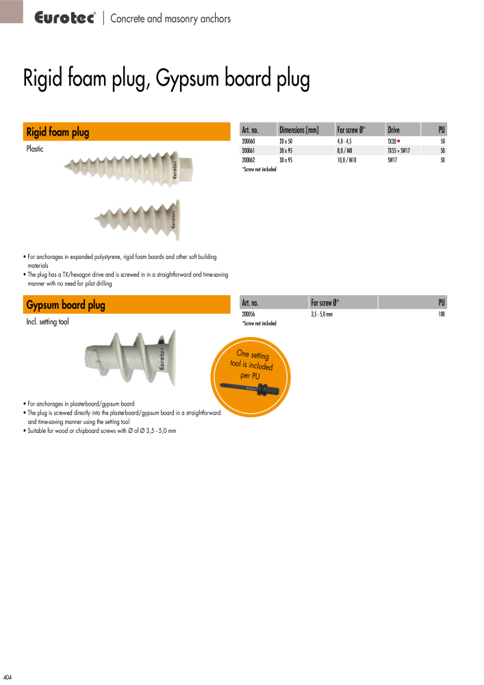 Eurotec catalogue fastening technology NR.: 2439 - Side 404