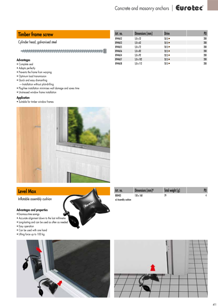 Eurotec catalogue fastening technology NEJ.: 2439 - Sida 411