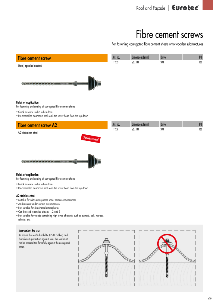 Eurotec catalogue fastening technology NEJ.: 2439 - Sida 419