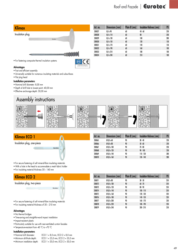 Eurotec catalogue fastening technology NO.: 2439 - Page 439