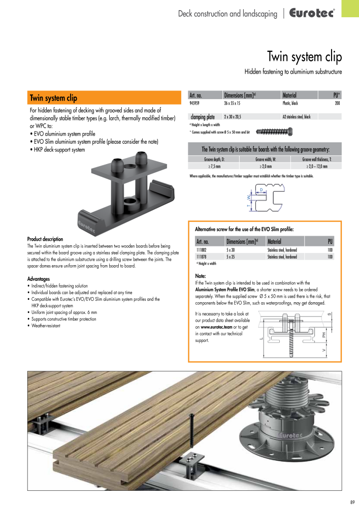 Eurotec catalogue fastening technology NR.: 2439 - Strona 89