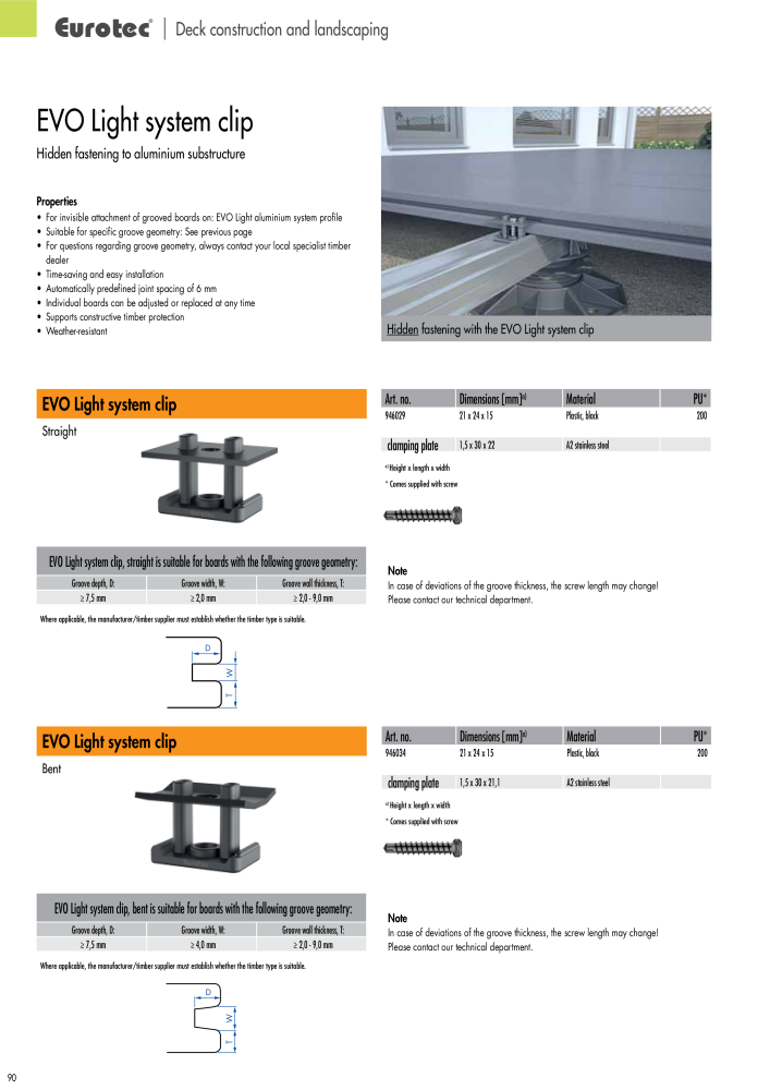 Eurotec catalogue fastening technology NR.: 2439 - Strona 90