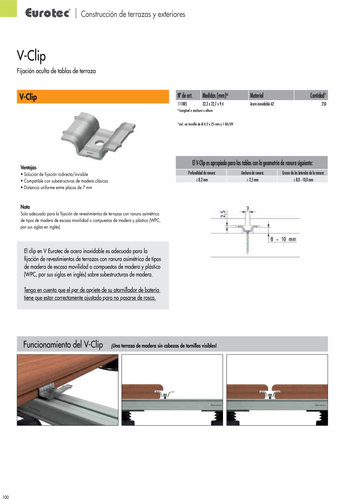 Eurotec Catálogo de la técnica de fijación Nº: 2440 - Página 100