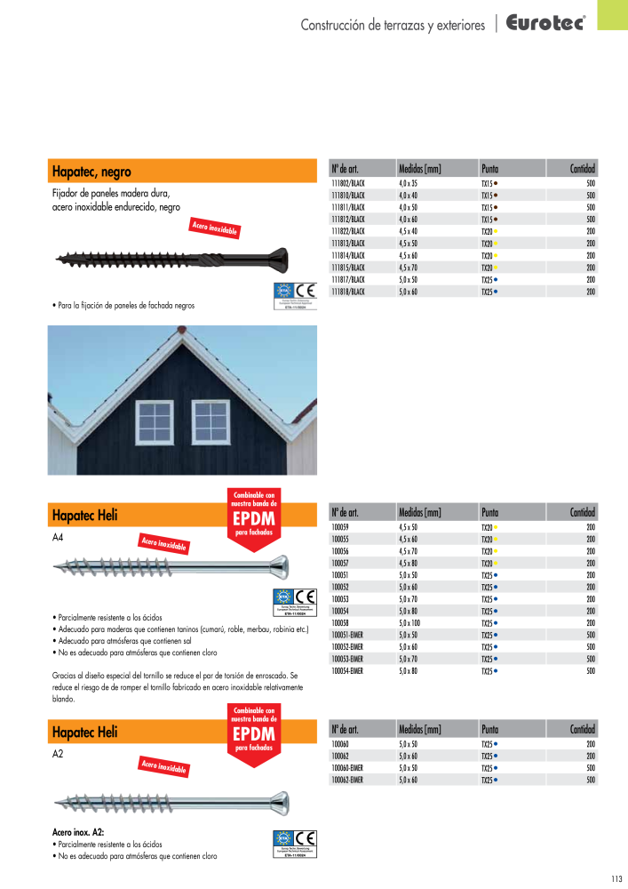 Eurotec Catálogo de la técnica de fijación NR.: 2440 - Seite 113