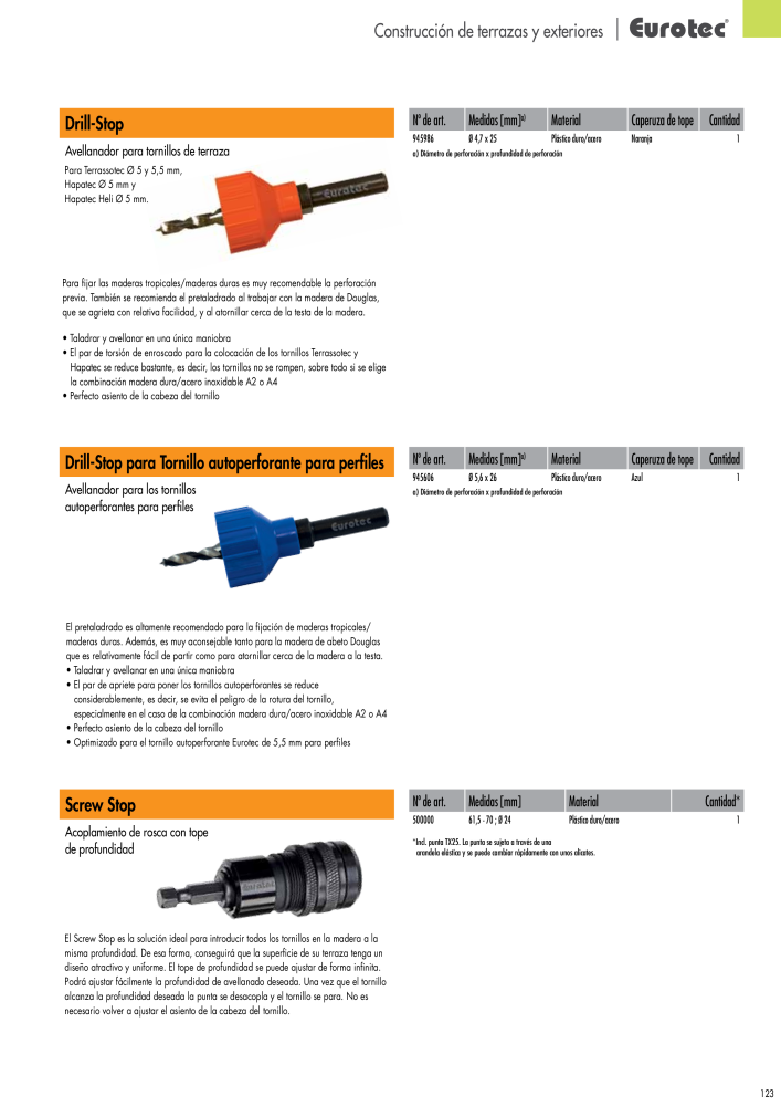 Eurotec Catálogo de la técnica de fijación Nº: 2440 - Página 123