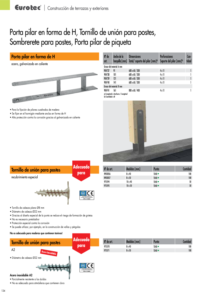 Eurotec Catálogo de la técnica de fijación Nº: 2440 - Página 134