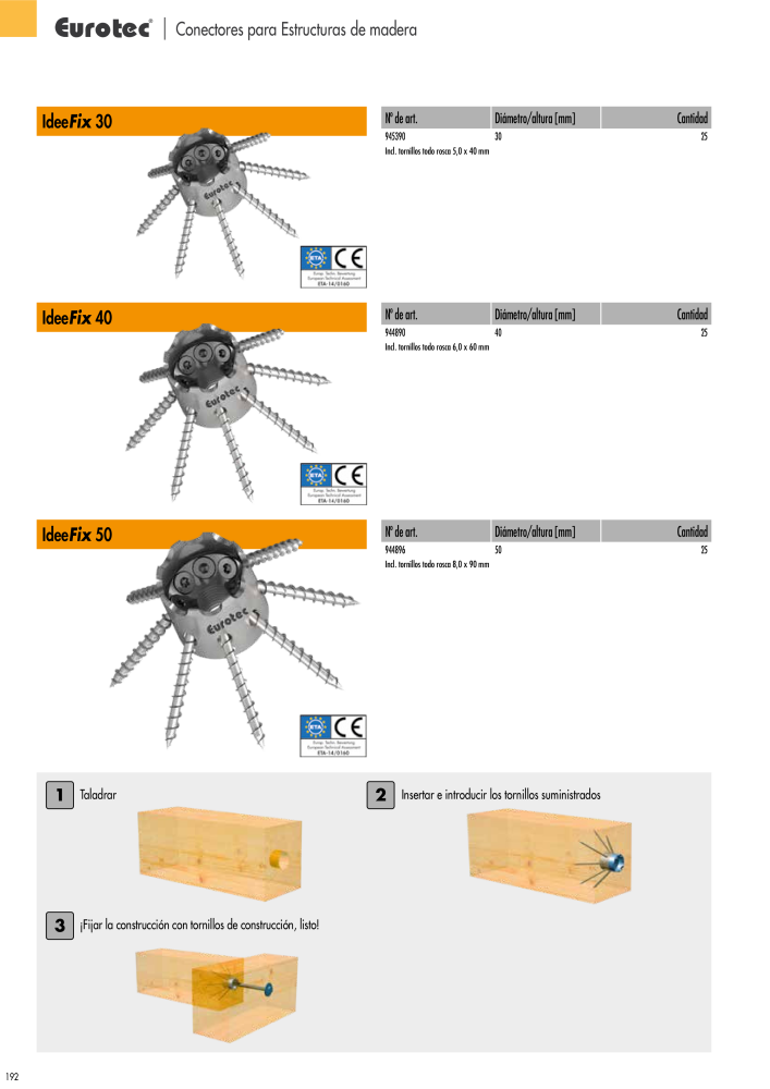 Eurotec Catálogo de la técnica de fijación NR.: 2440 - Strona 192