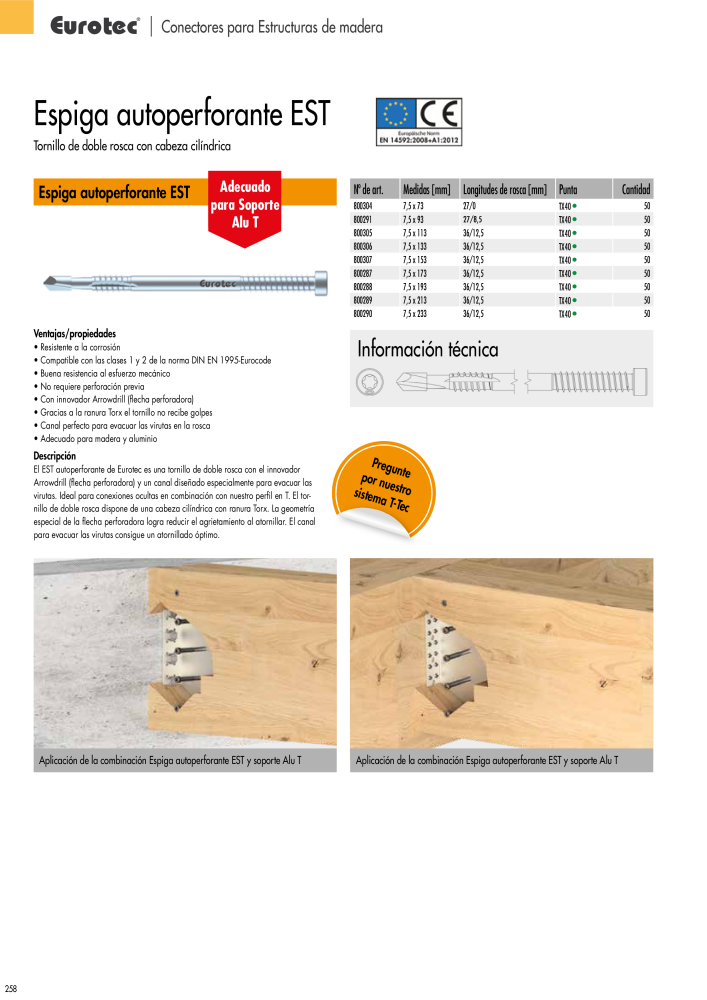 Eurotec Catálogo de la técnica de fijación NR.: 2440 - Seite 258