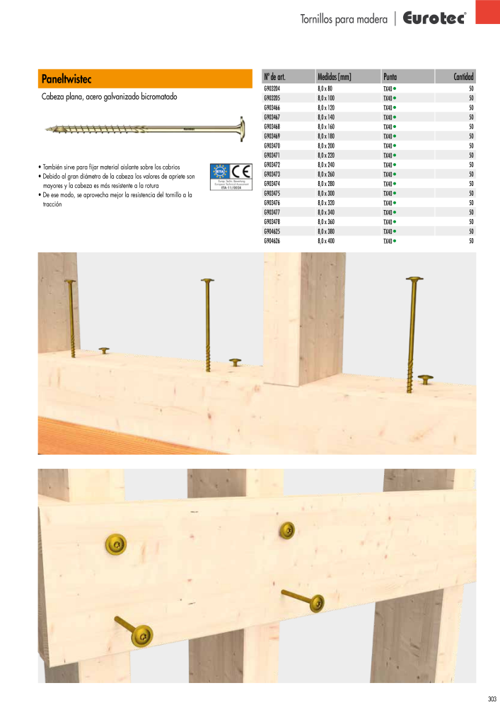 Eurotec Catálogo de la técnica de fijación Nº: 2440 - Página 303