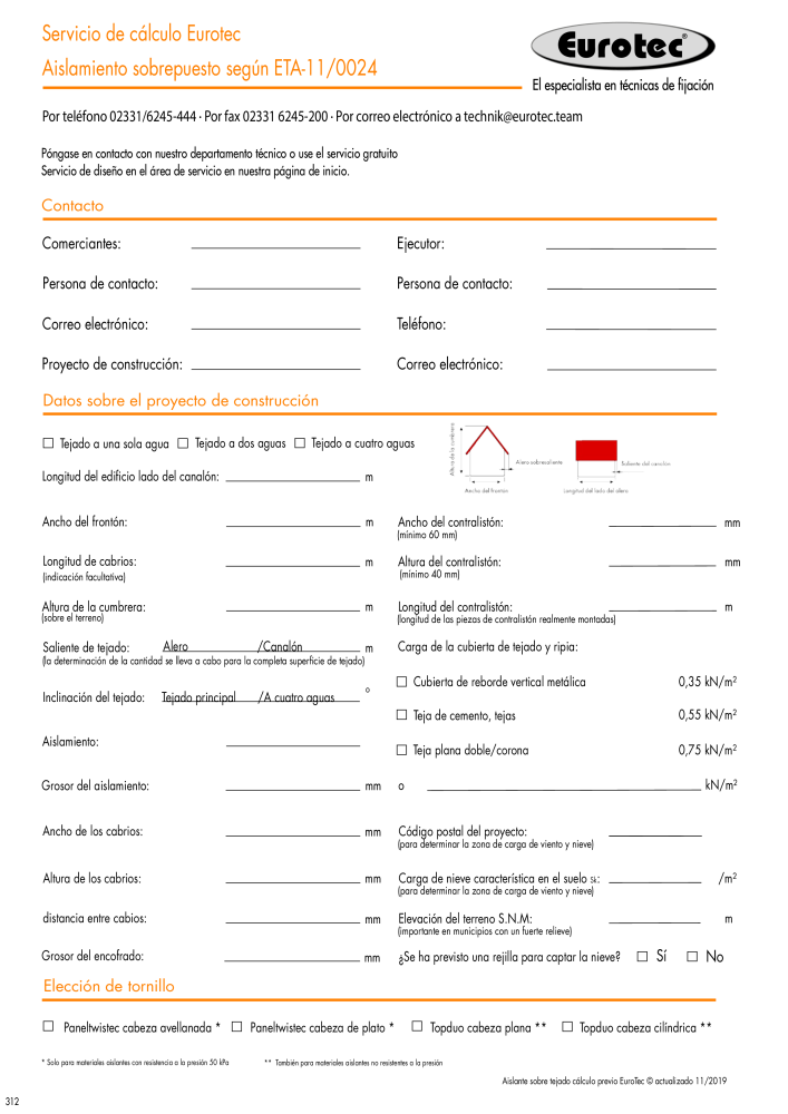 Eurotec Catálogo de la técnica de fijación Nº: 2440 - Página 312