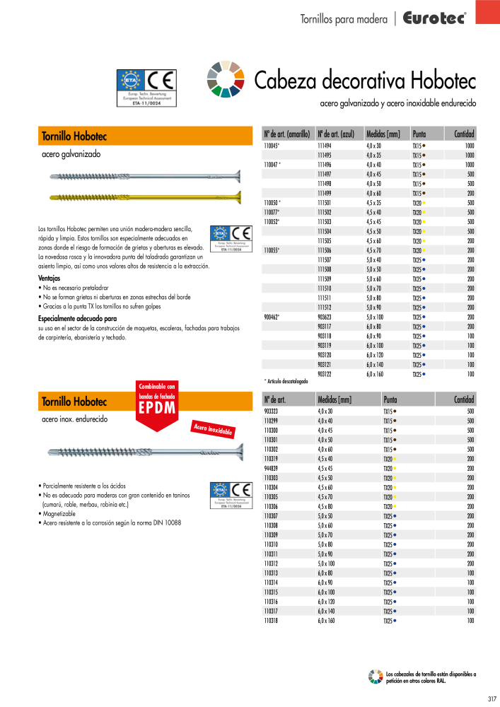 Eurotec Catálogo de la técnica de fijación Nº: 2440 - Página 317