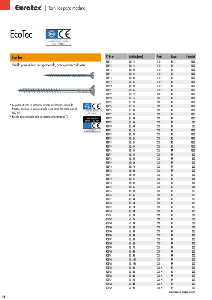 Eurotec Catálogo de la técnica de fijación n.: 2440 - Pagina 318