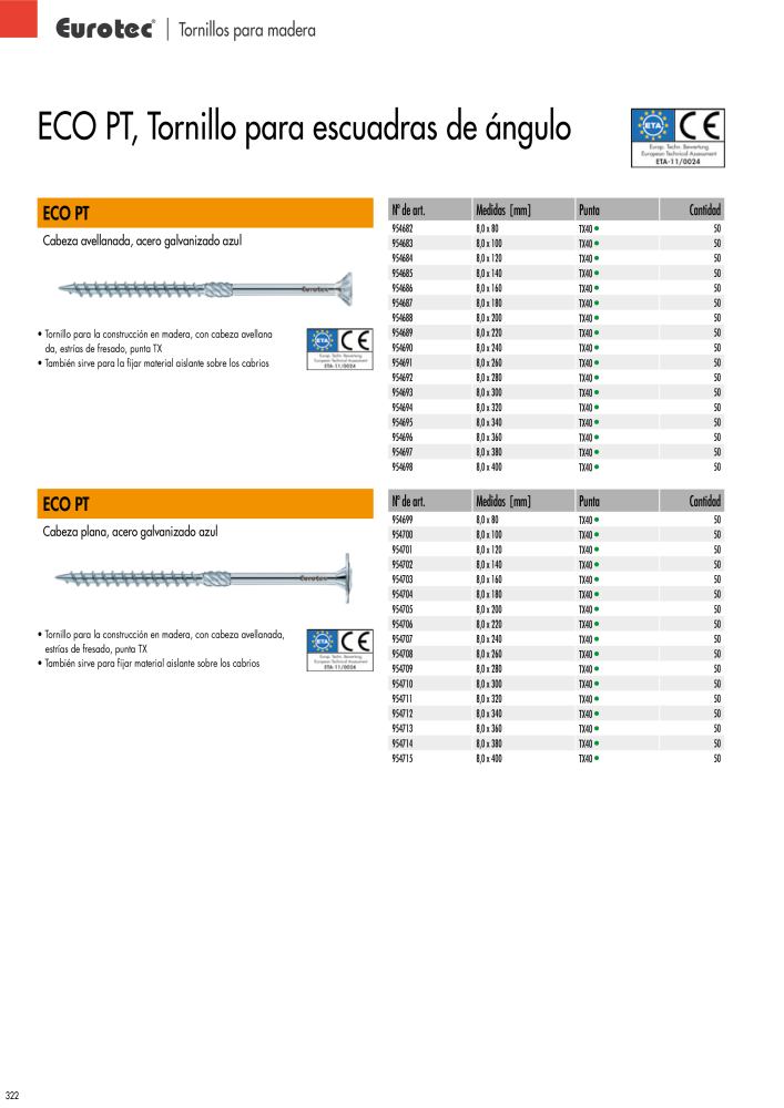 Eurotec Catálogo de la técnica de fijación Nº: 2440 - Página 322