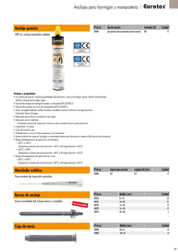 Eurotec Catálogo de la técnica de fijación NR.: 2440 - Seite 397