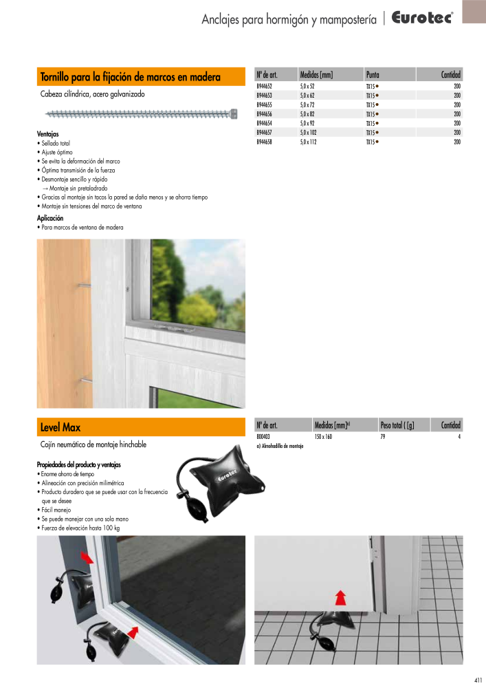 Eurotec Catálogo de la técnica de fijación Nº: 2440 - Página 411