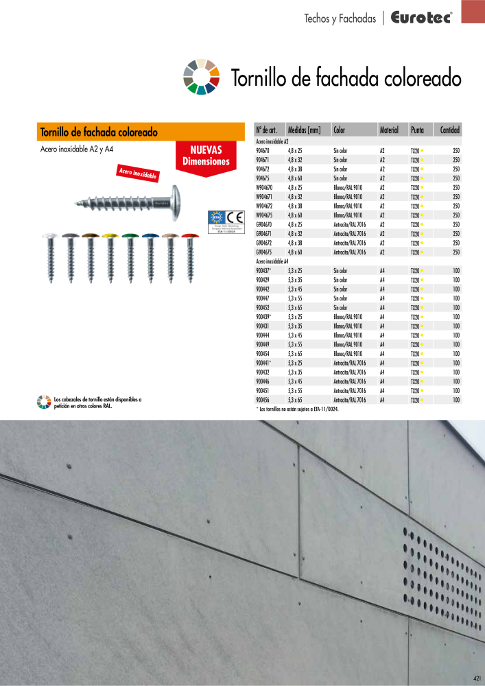 Eurotec Catálogo de la técnica de fijación Nb. : 2440 - Page 421