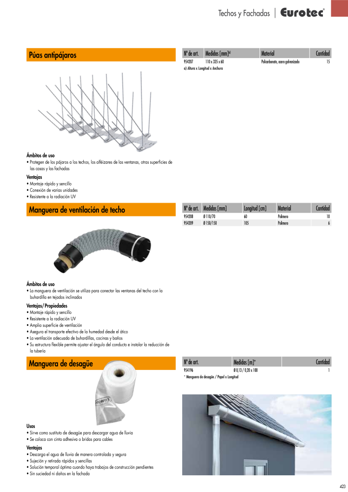 Eurotec Catálogo de la técnica de fijación Nº: 2440 - Página 423