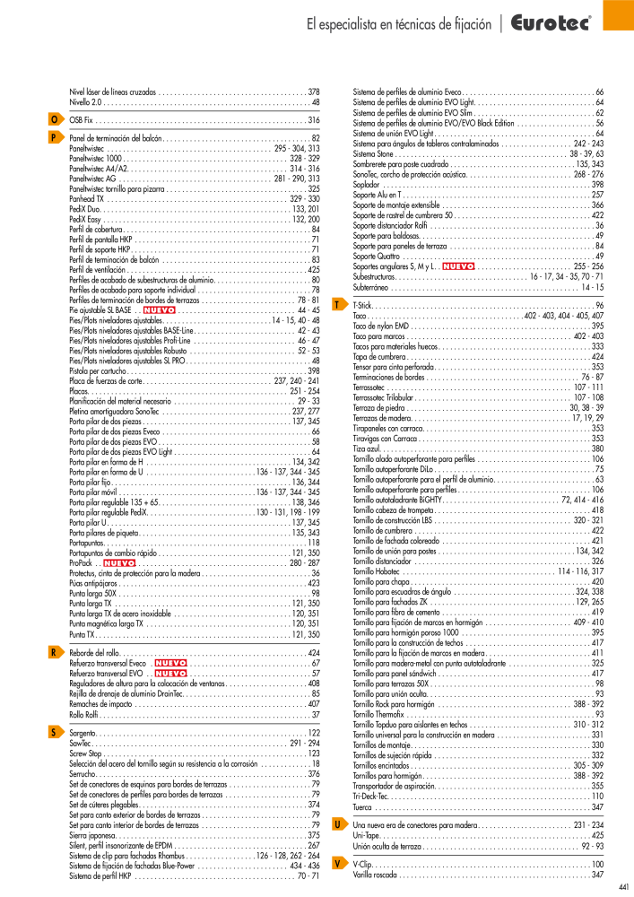 Eurotec Catálogo de la técnica de fijación Nb. : 2440 - Page 441