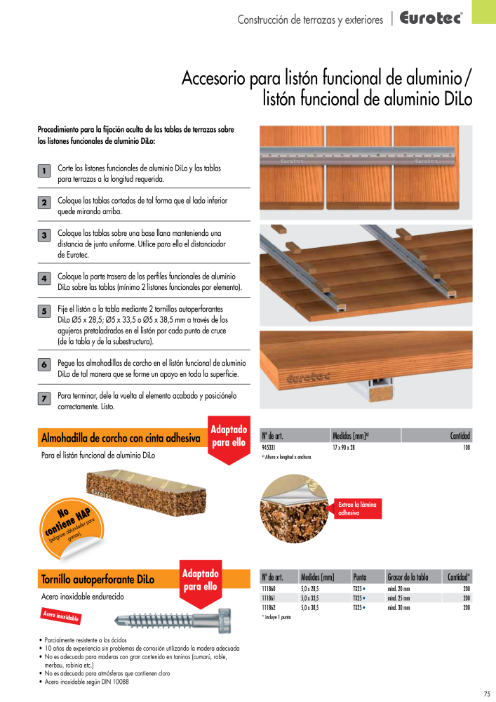 Eurotec Catálogo de la técnica de fijación NR.: 2440 - Seite 75