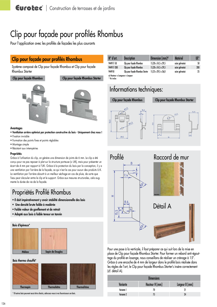 Eurotec catalogue technique de fixation Nb. : 2441 - Page 126