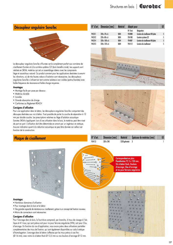 Eurotec catalogue technique de fixation Nb. : 2441 - Page 237