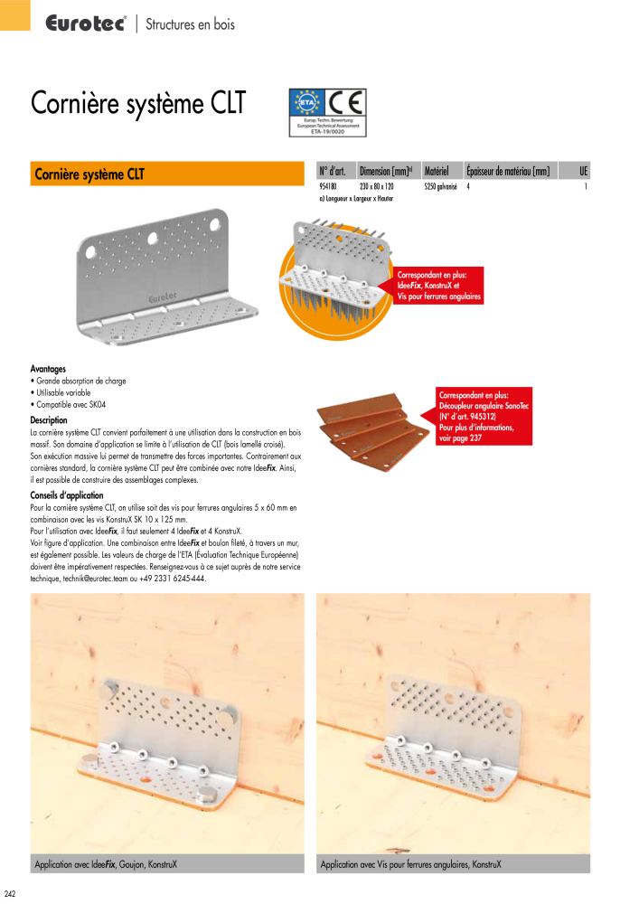 Eurotec catalogue technique de fixation Nb. : 2441 - Page 242