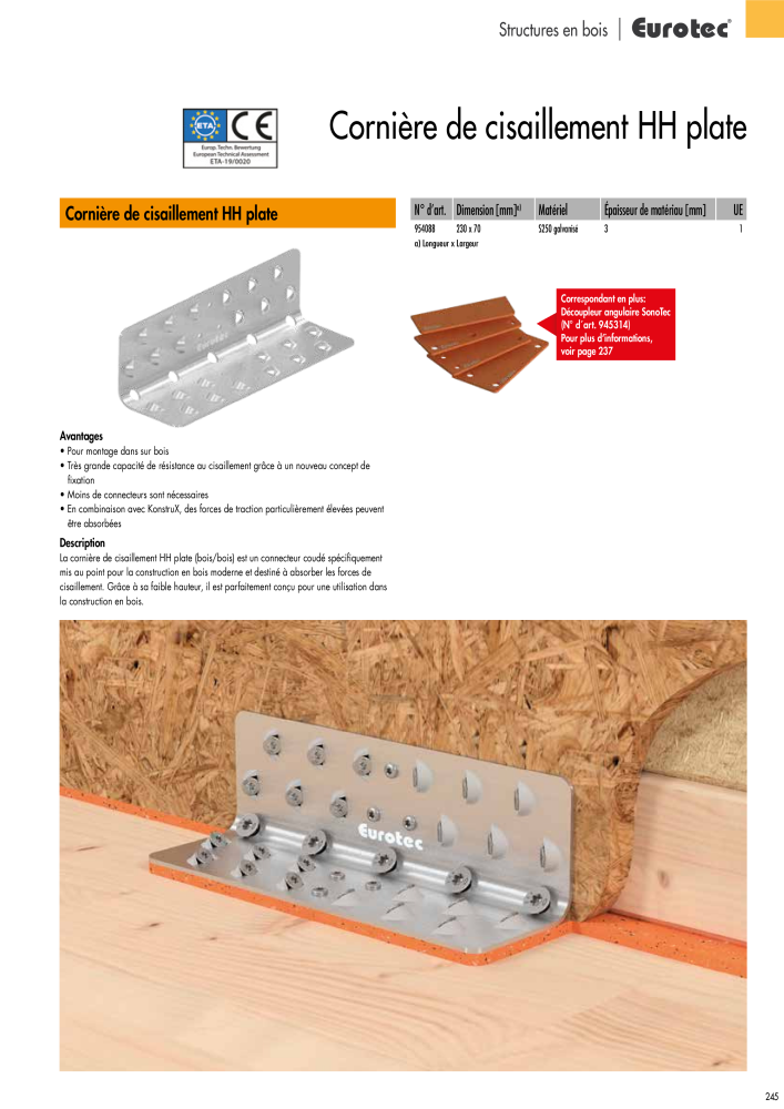 Eurotec catalogue technique de fixation Nb. : 2441 - Page 245