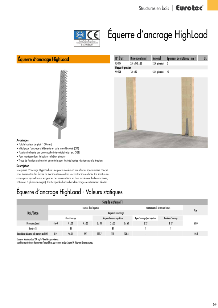 Eurotec catalogue technique de fixation NO.: 2441 - Page 249