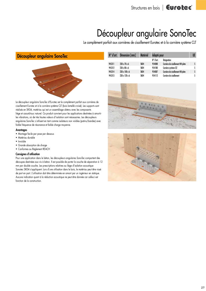 Eurotec catalogue technique de fixation Nb. : 2441 - Page 277