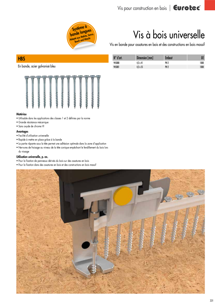 Eurotec catalogue technique de fixation NR.: 2441 - Seite 331