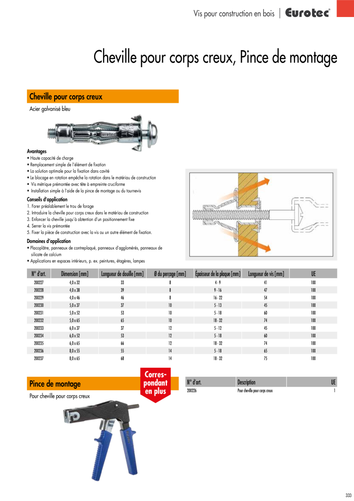 Eurotec catalogue technique de fixation NR.: 2441 - Seite 333