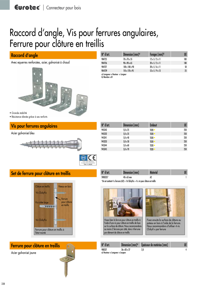 Eurotec catalogue technique de fixation Nb. : 2441 - Page 338