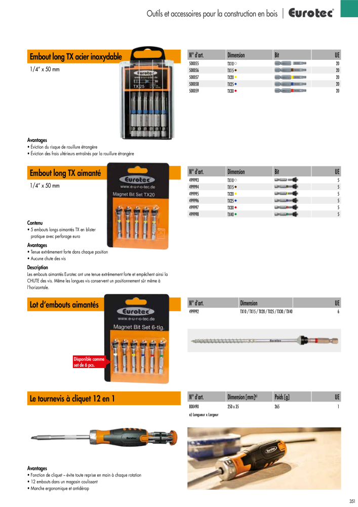 Eurotec catalogue technique de fixation Nº: 2441 - Página 351