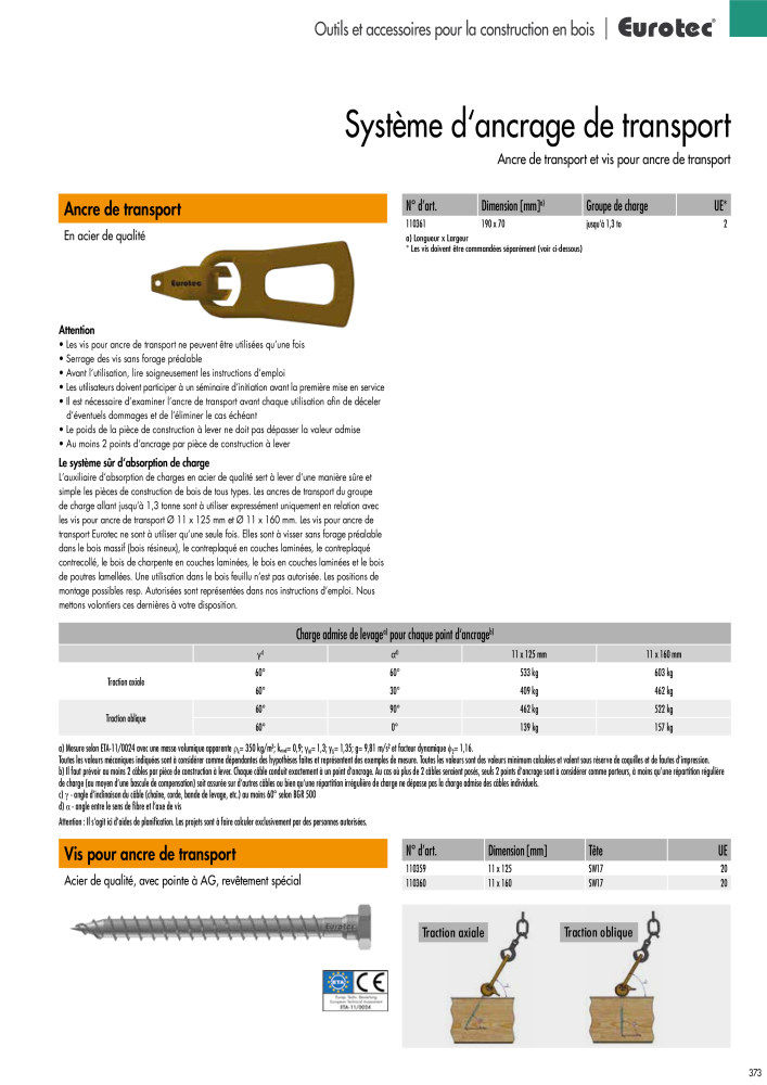 Eurotec catalogue technique de fixation NO.: 2441 - Page 373